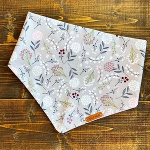 Dog bandana reversible snap closure pink and gray